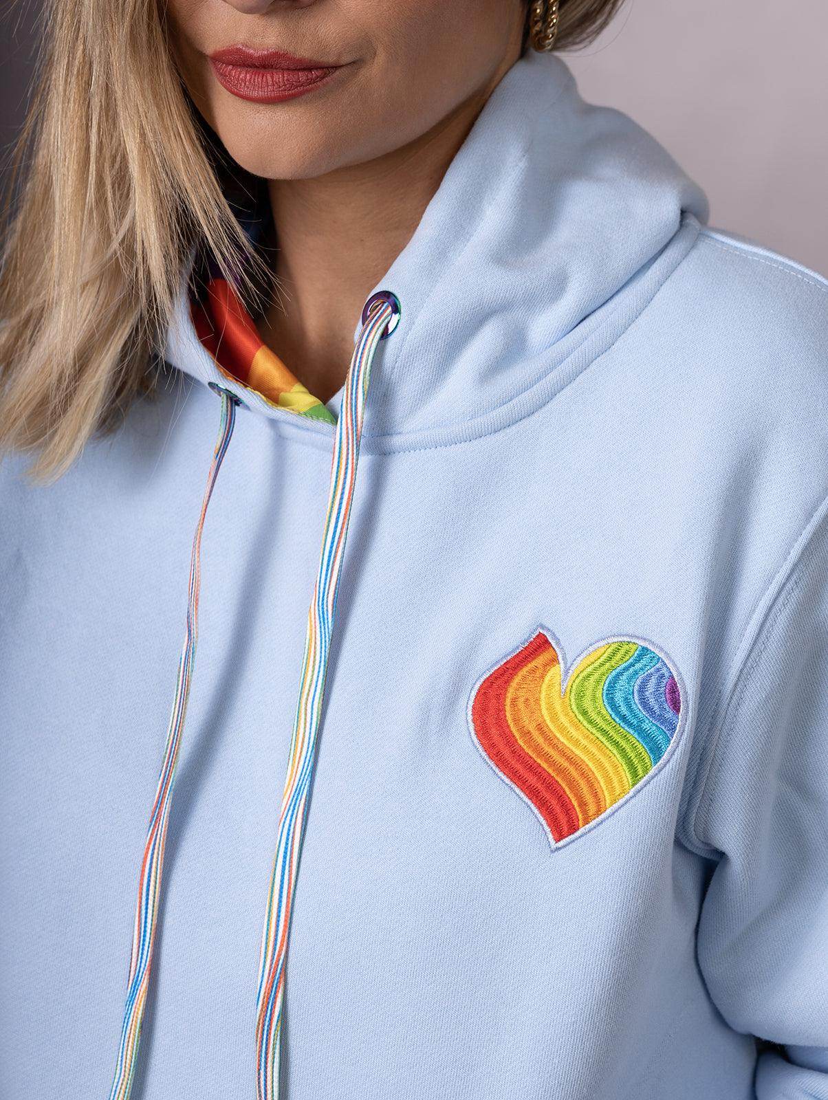 Adult Heart Hoodie Sky Blue - Together we are Stronger UG