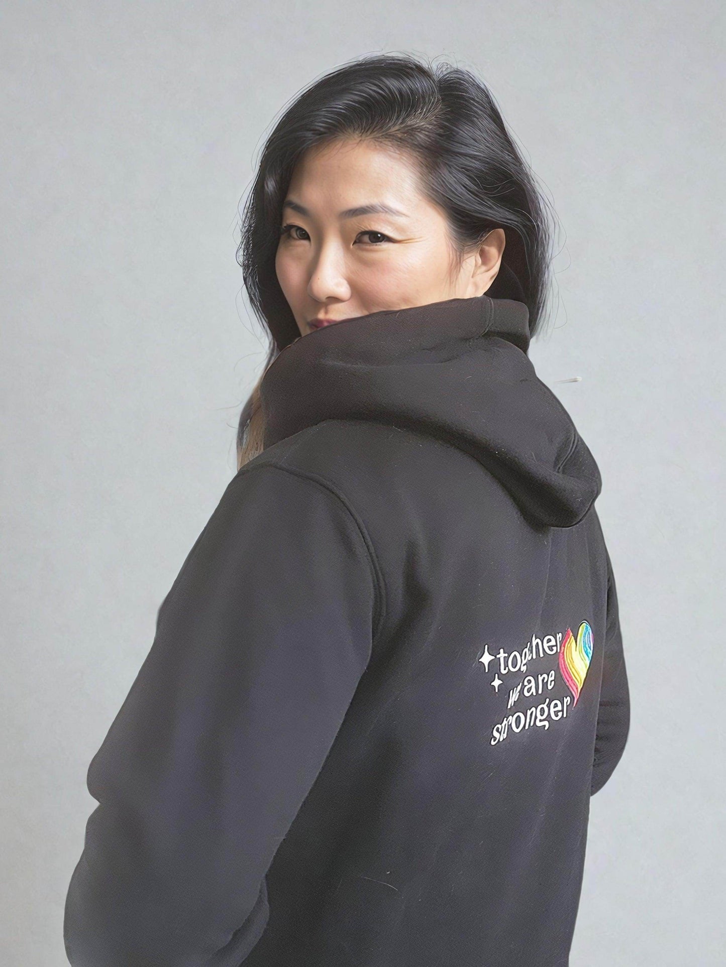 Adult Elephan-Care Hoodie Midnight Black - Together we are Stronger UG