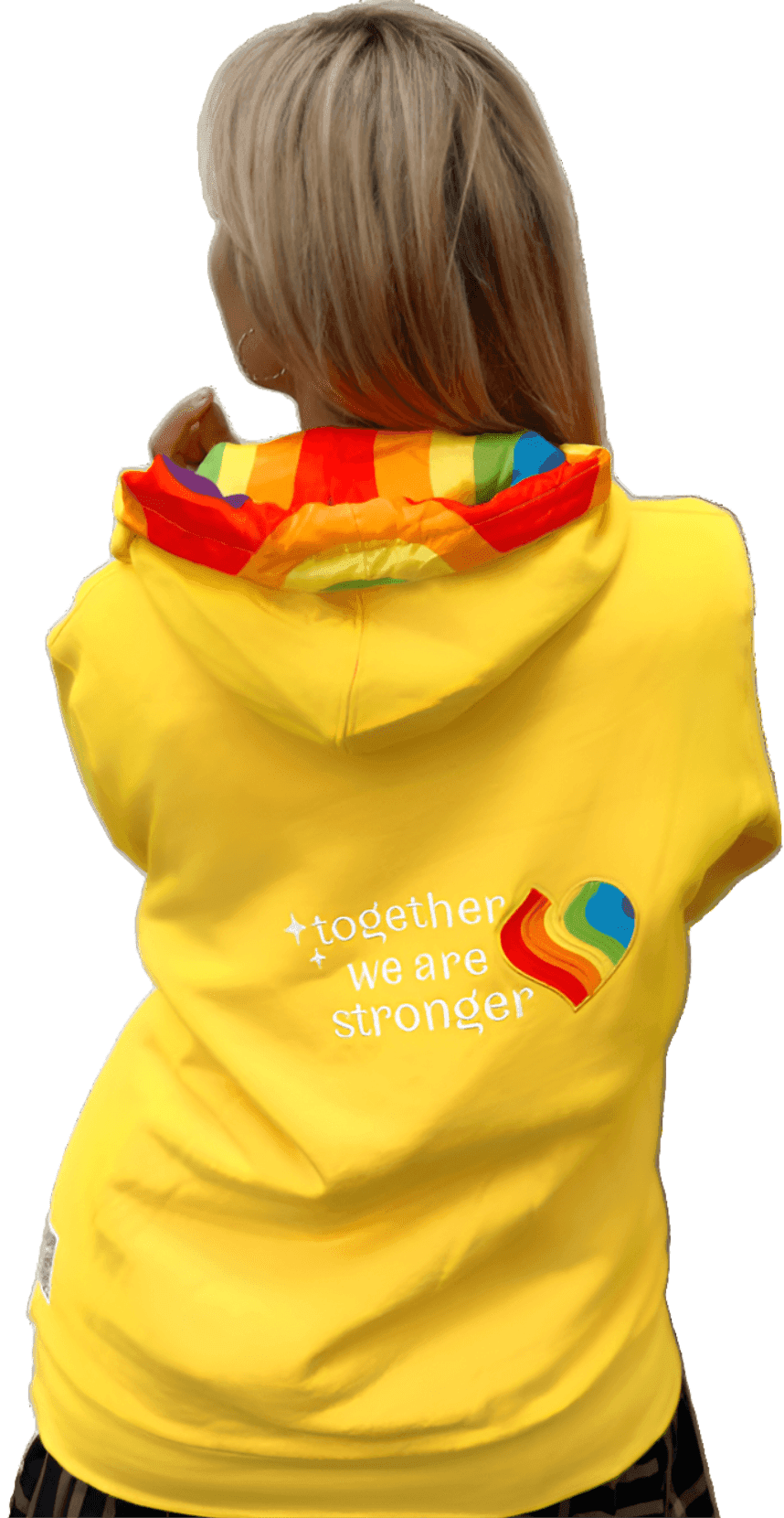 Adult Heart Hoodie Lemon Yellow - Together we are Stronger UG