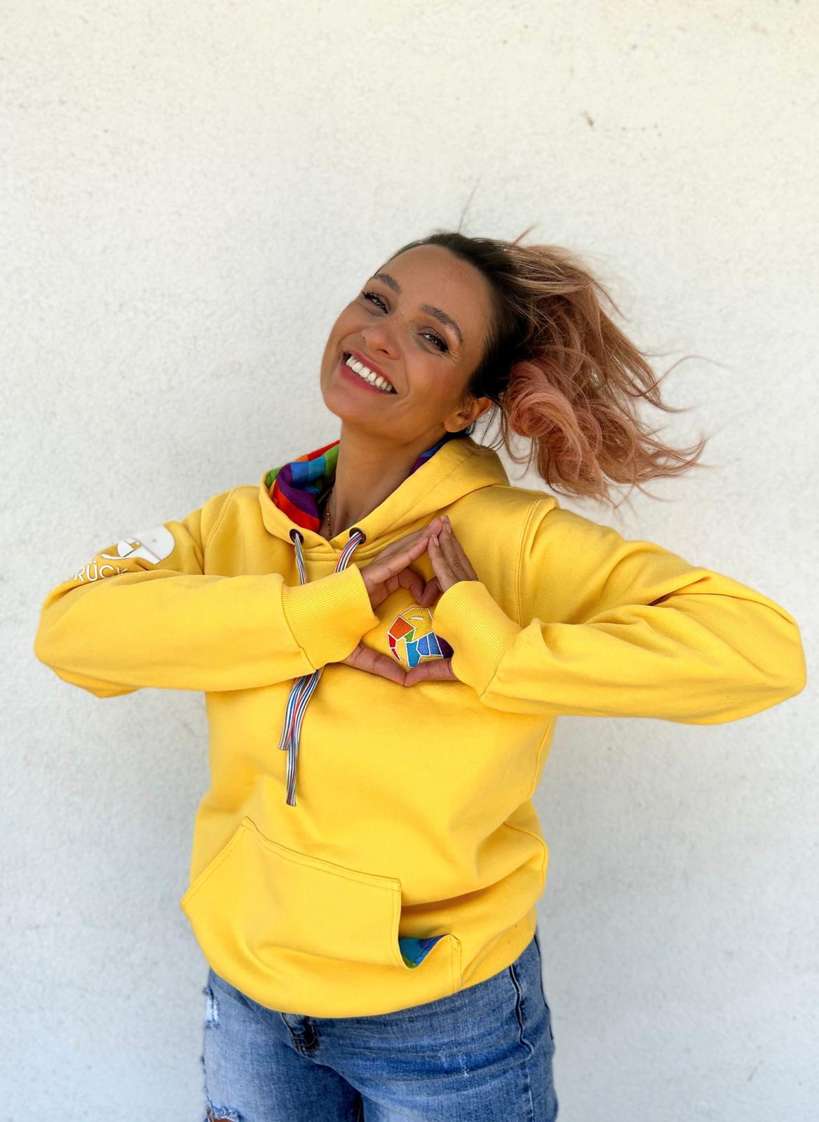 Elephan-Care Hoodie Lemon Yellow Together we are Stronger UG