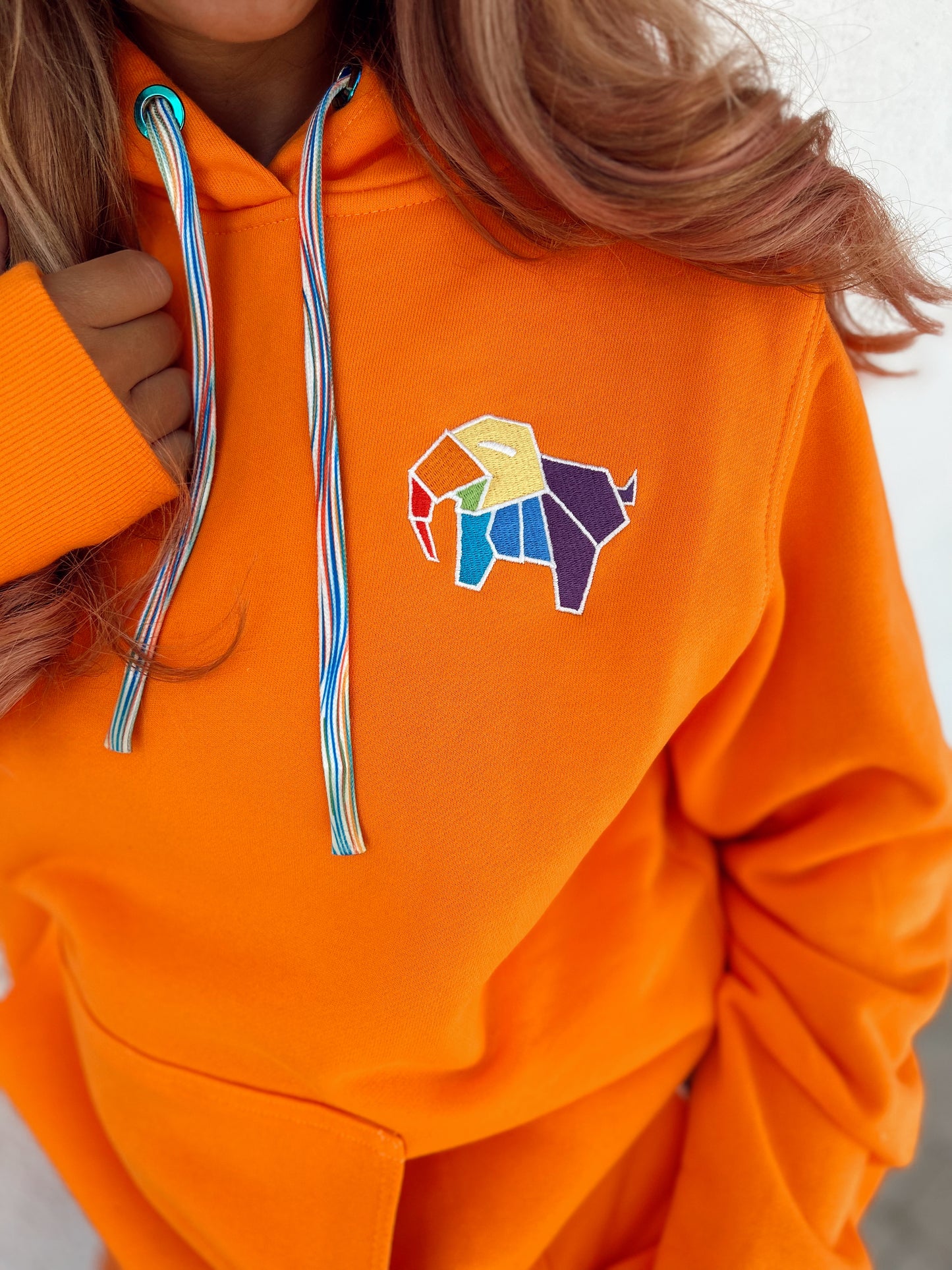 Elephan-Care Hoodie Sunset Orange Together we are Stronger UG