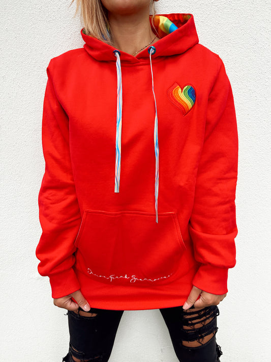 TWAS Adult Heart Hoodie Candy Red