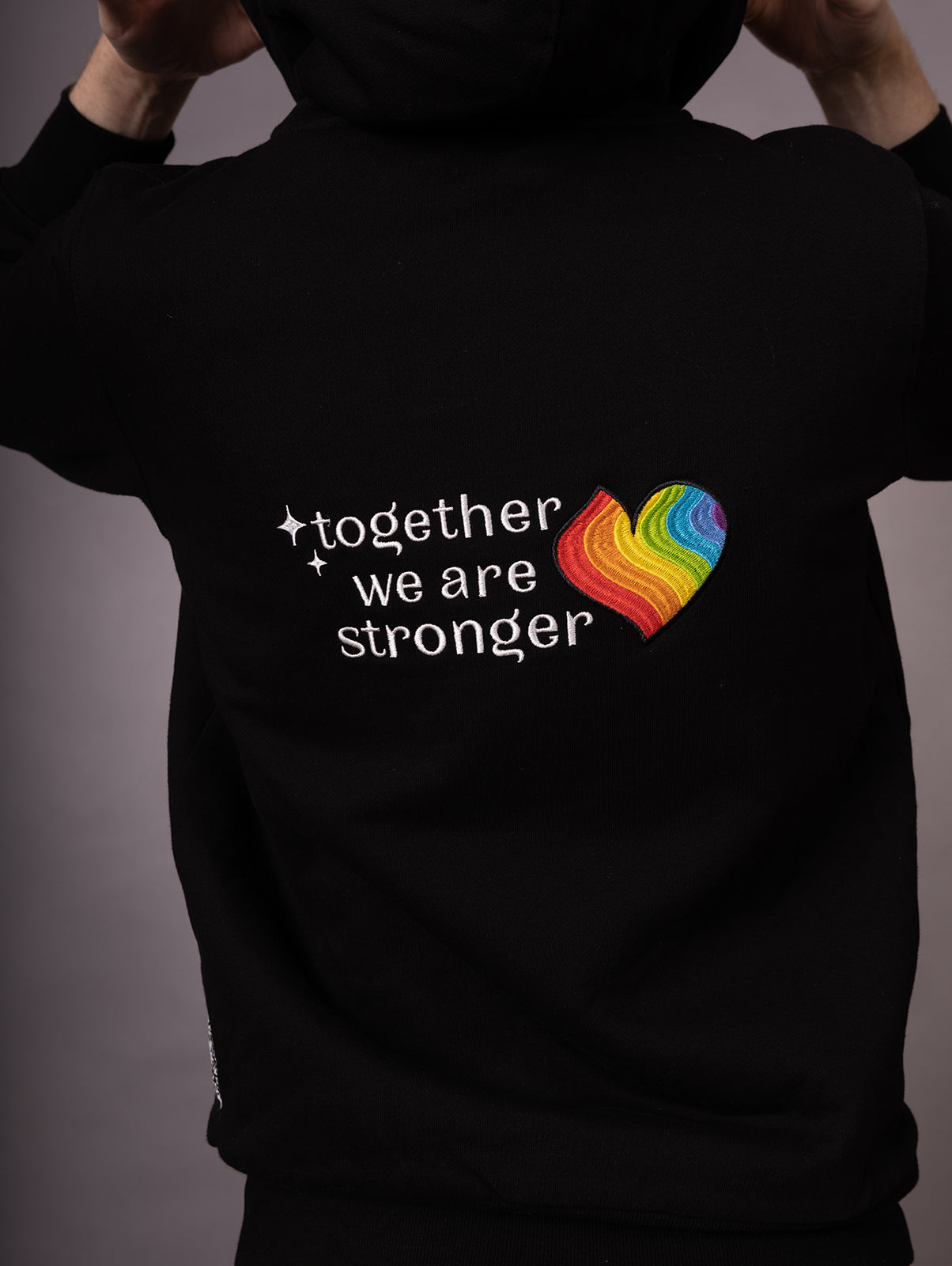 Elephan-Care Hoodie Midnight Black Together we are Stronger UG