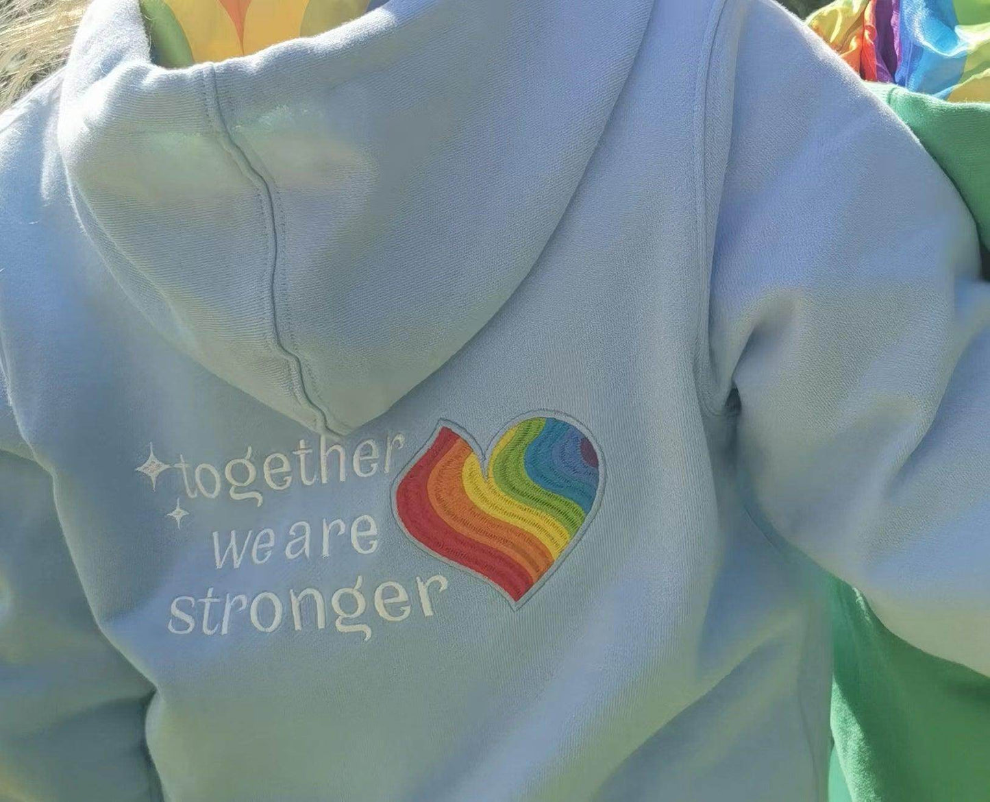 Teens Heart Hoodie Sky Blue - Together we are Stronger UG