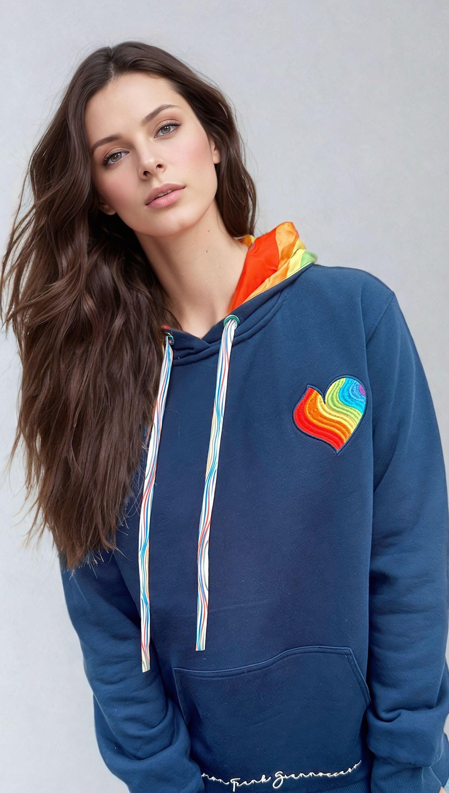 TWAS Adult Heart Hoodie Pazifikblau