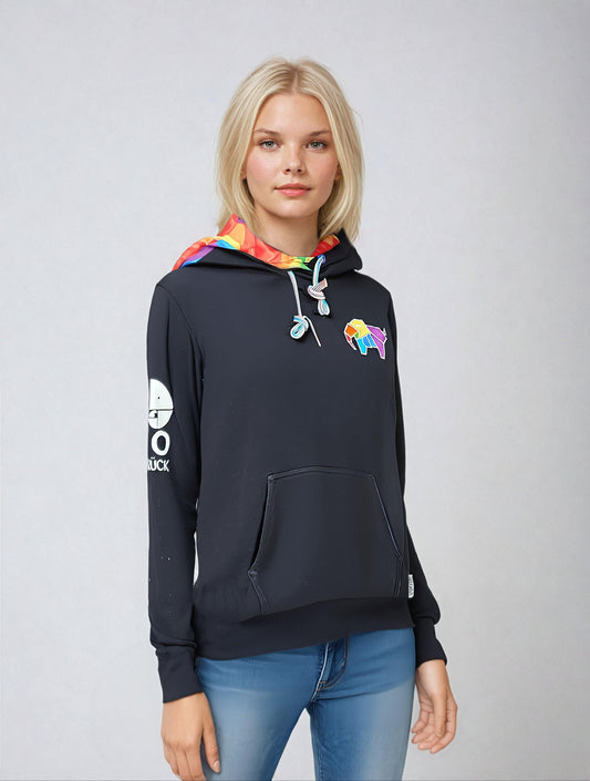 Adult Elephan-Care Hoodie Midnight Black - Together we are Stronger UG