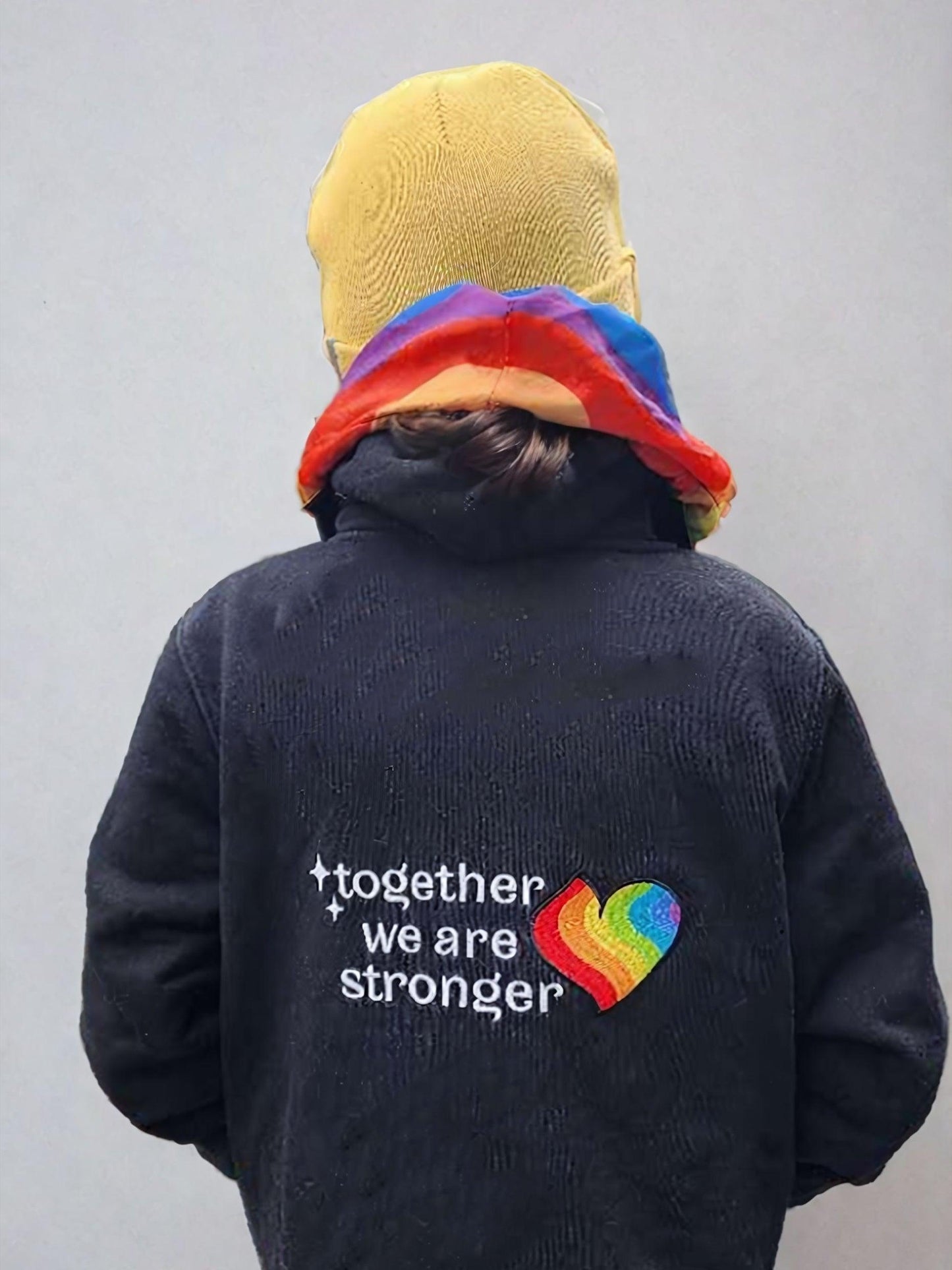 Teens Heart Hoodie Midnight Black - Together we are Stronger UG