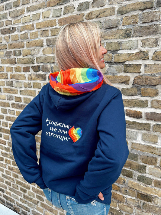 Adult Heart Hoodie Pacific Blue - Together we are Stronger UG