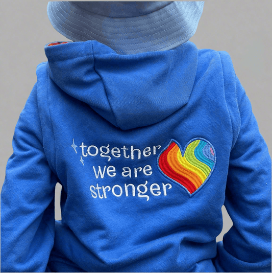 Kids Elephan-Care Hoodie Electric Blue - Together we are Stronger UG