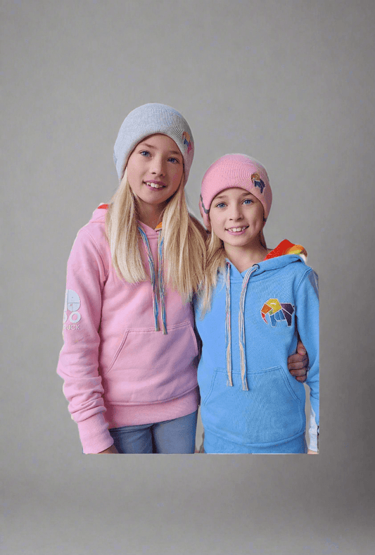 Kids Elephan-Care Hoodie Dust Pink - Together we are Stronger UG