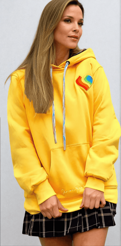 Adult Heart Hoodie Lemon Yellow