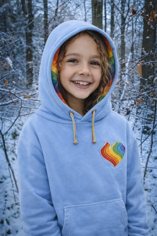 TWAS Teens Heart Hoodie Himmelblau