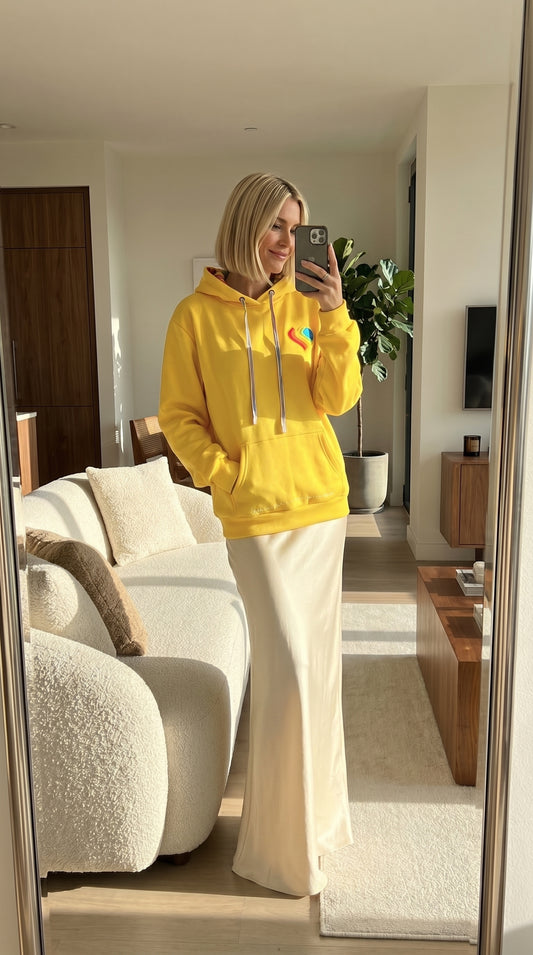 ZITRONENGELBER, VOLLSTÄNDIG GEFÜTTERTER HOODIE FÜR ERWACHSENE