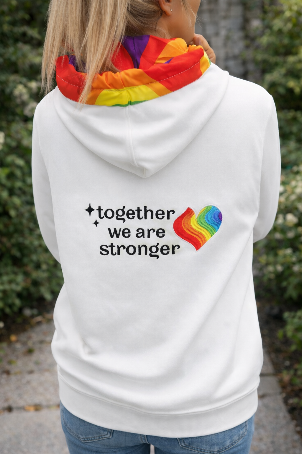 Adult Heart Hoodie Cloud White